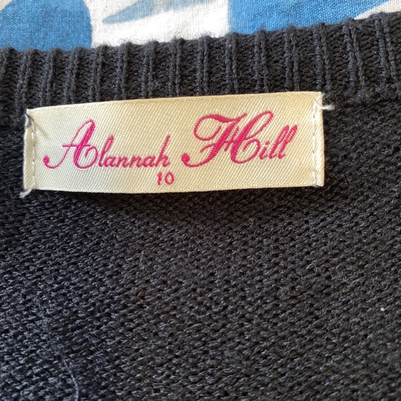 Black Alannah Hill wool cardigan size 10 - Picture 3 of 3